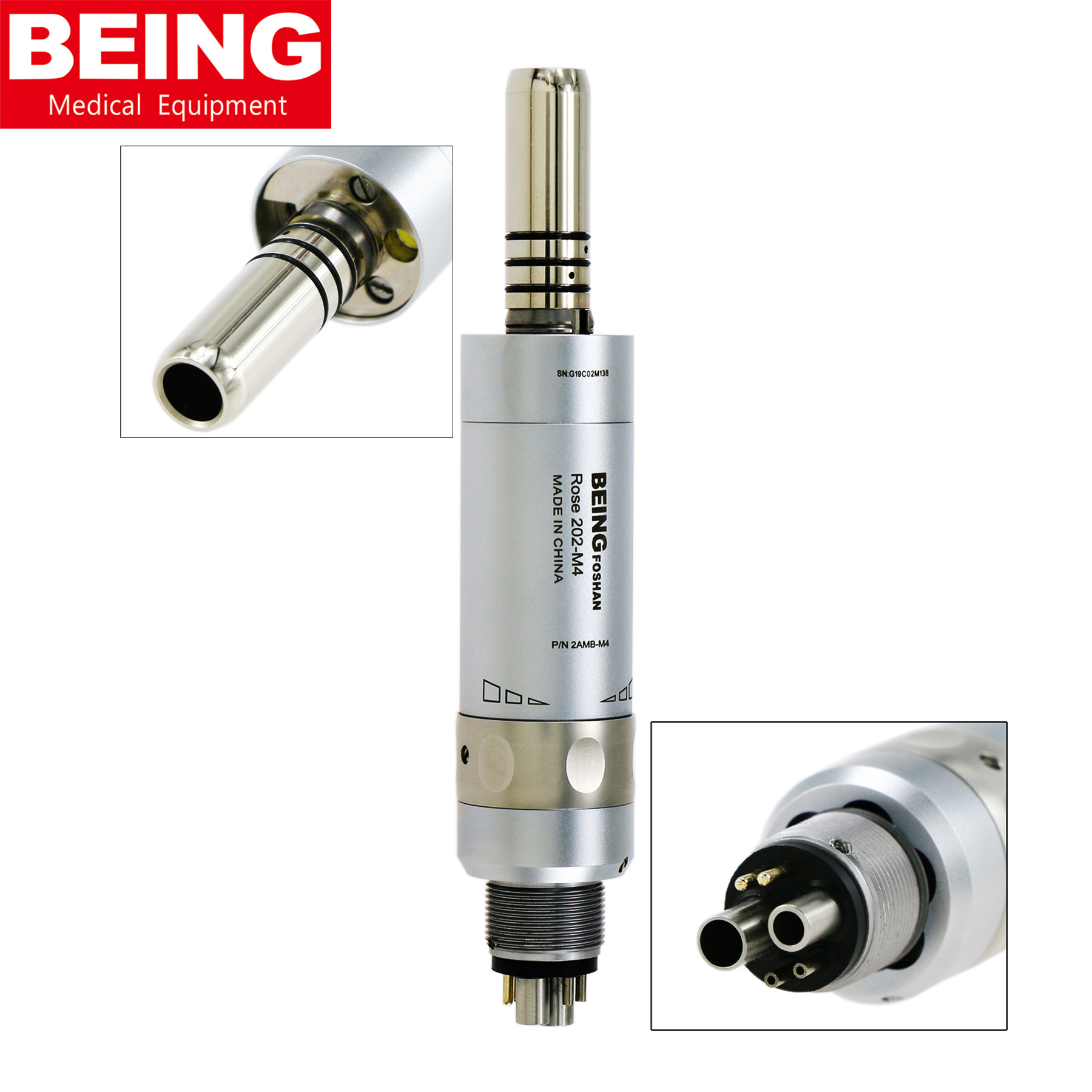BEING Dental niedrige Geschwindigkeit Innenwasser Glasfaser Luftmotor 4 Löcher für KaVo NSK - Bild 24 von 29