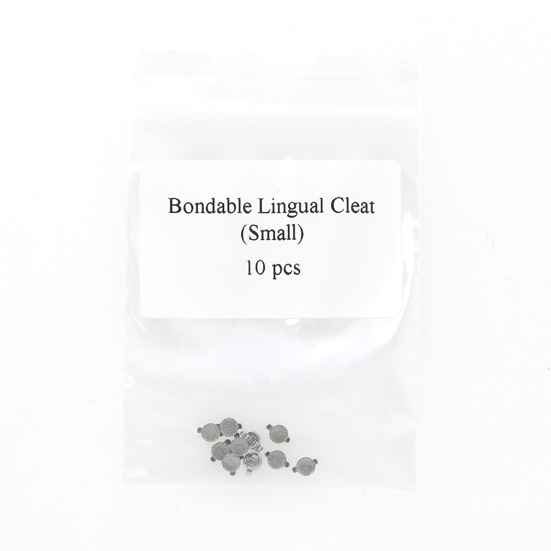 10Pcs/Bag Dental Ortho Bondable Lingual Cleat Button Double Wing Round Mesh Base