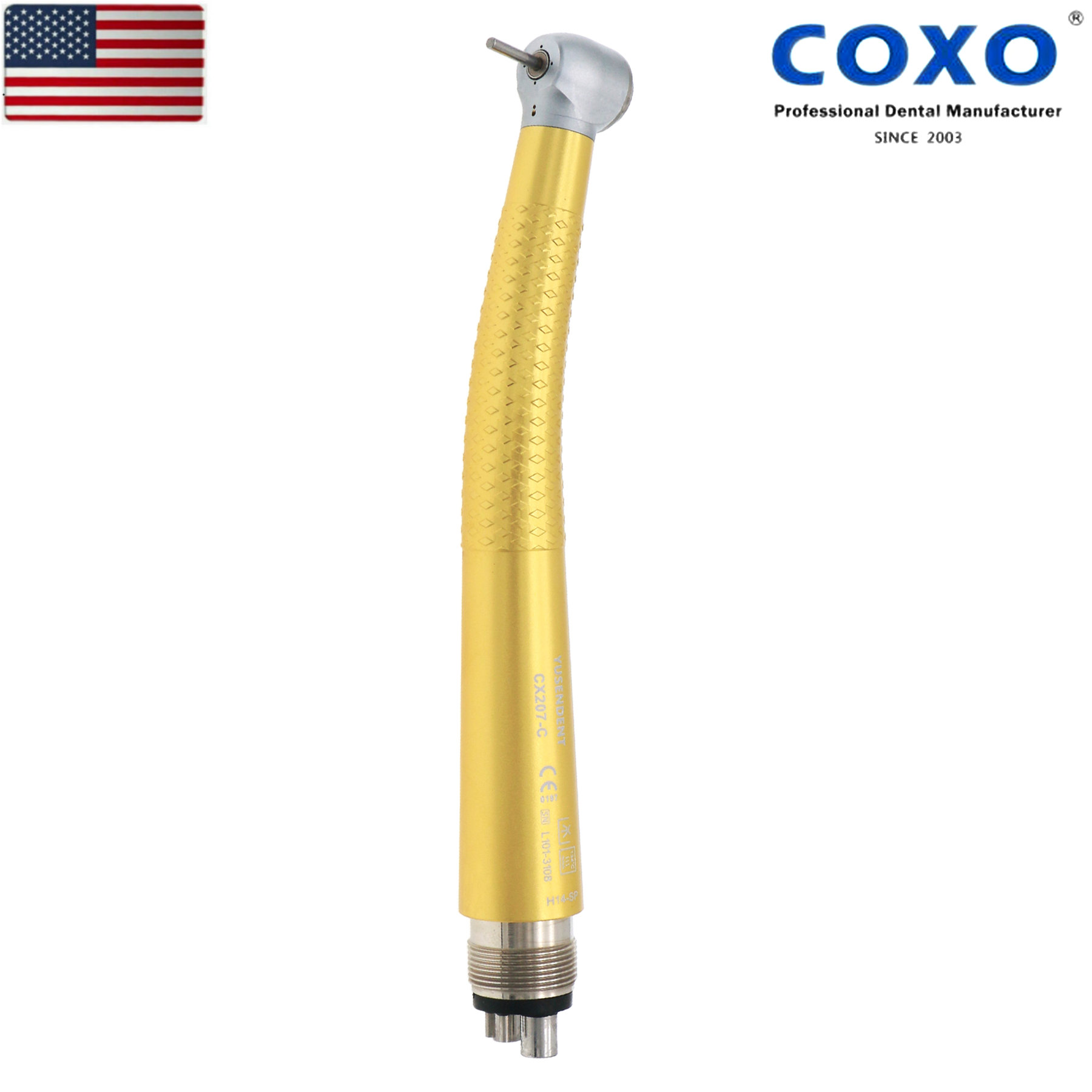 US COXO Dental High Speed Luft Turbine Handstück 4 Loch Standard Kopf CX207 gelb - Bild 20 von 33