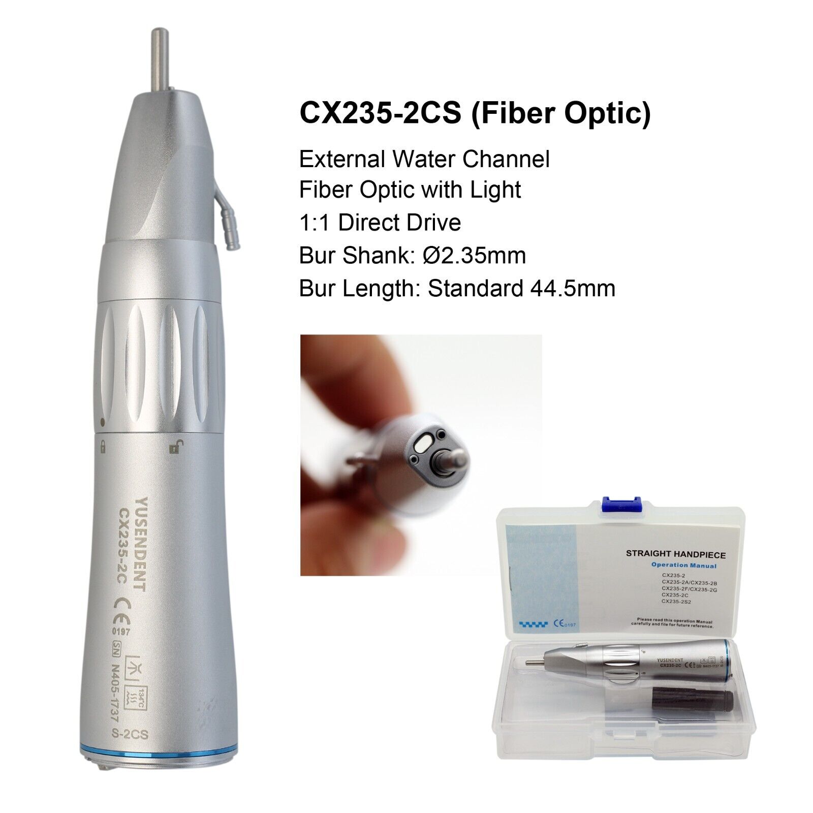 COXO Dental 1:1 Quirúrgico Recto Pieza de Mano Accesorio Fibra Óptica Externo NSK - Imagen 16 de 16