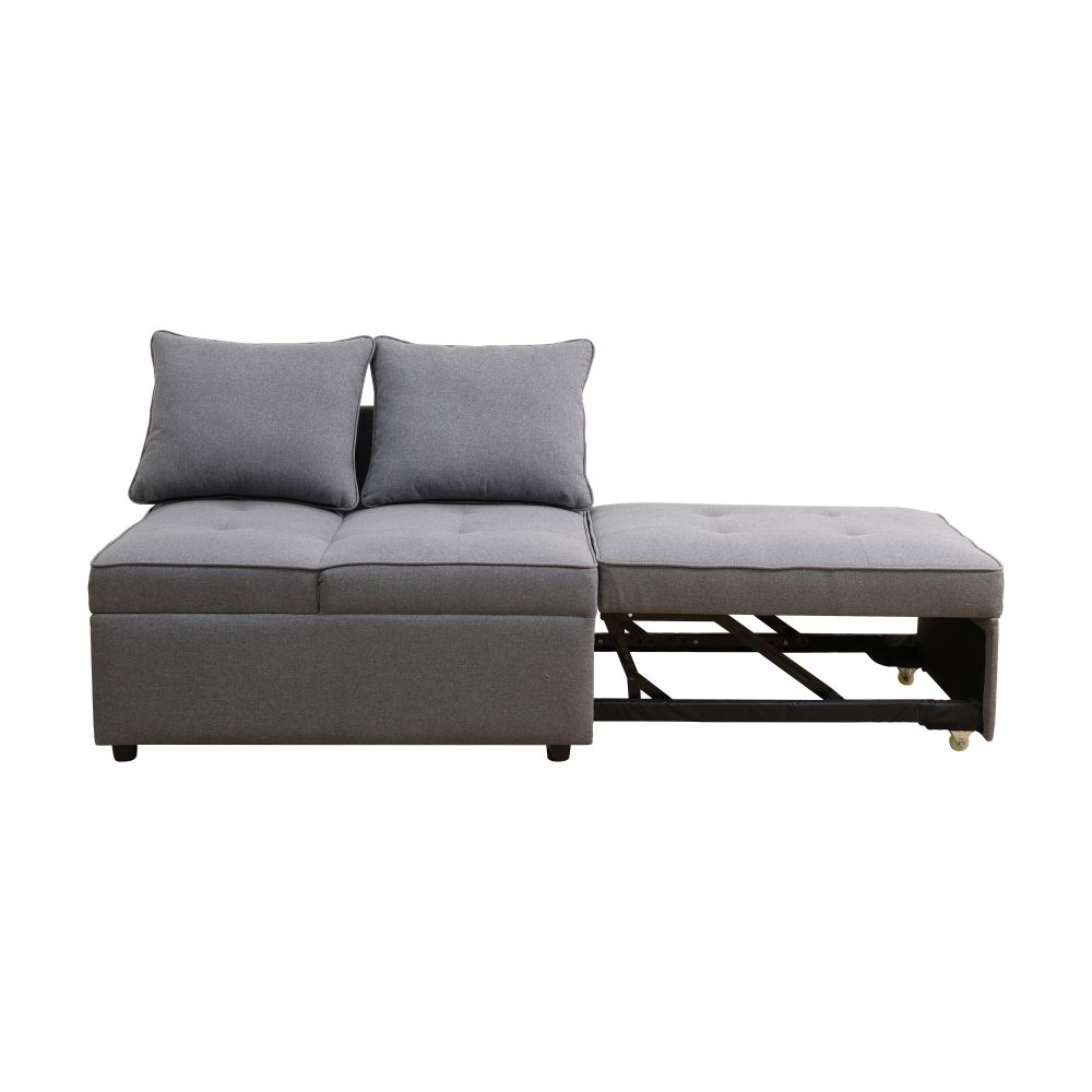 HOT! Deep Grey Sackcloth Living Room Sofabed Sofa Couch Comfy Adjustable Wedge - Picture 15 of 27