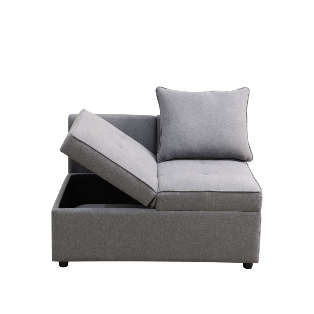 HOT! Deep Grey Sackcloth Living Room Sofabed Sofa Couch Comfy Adjustable Wedge - Picture 19 of 27