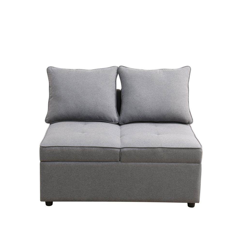 HOT! Deep Grey Sackcloth Living Room Sofabed Sofa Couch Comfy Adjustable Wedge - Picture 23 of 27