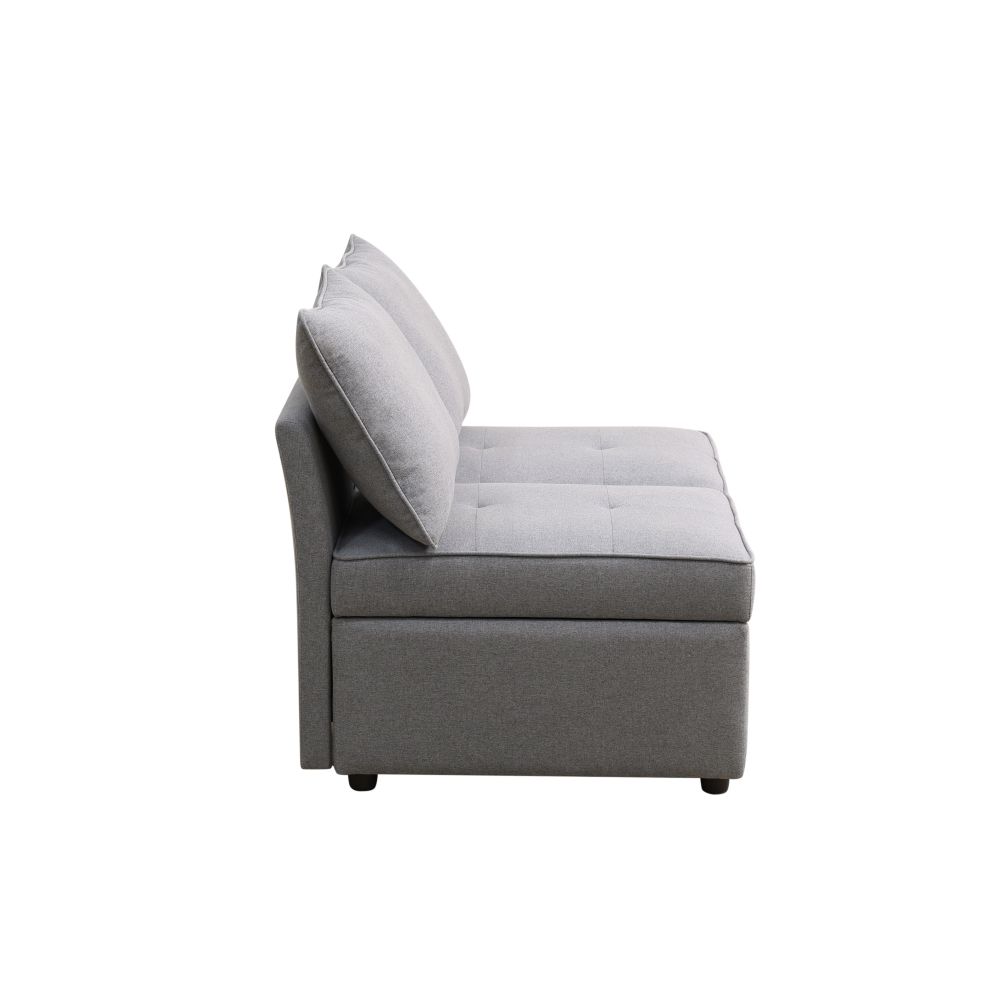HOT! Deep Grey Sackcloth Living Room Sofabed Sofa Couch Comfy Adjustable Wedge - Picture 22 of 27