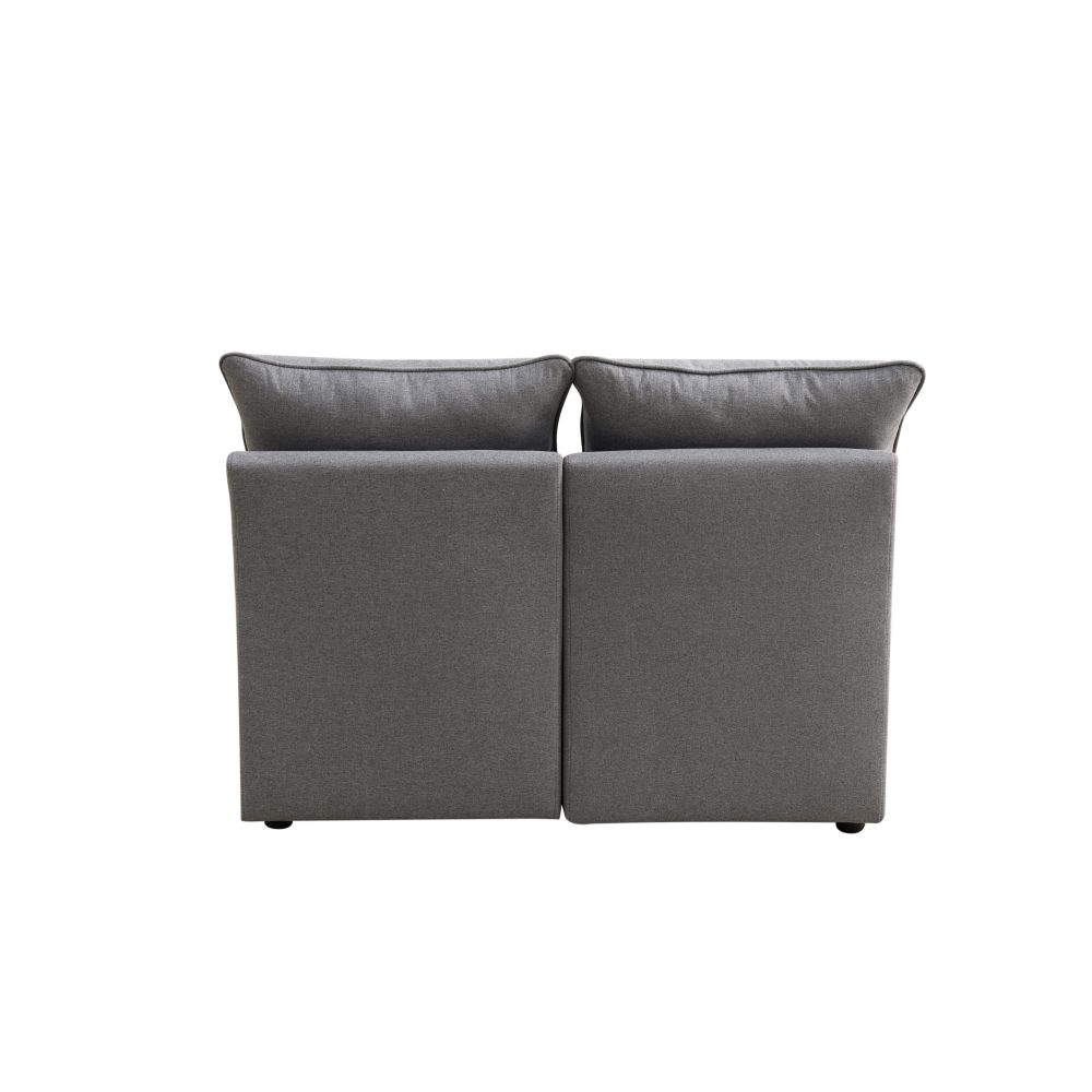 HOT! Deep Grey Sackcloth Living Room Sofabed Sofa Couch Comfy Adjustable Wedge - Picture 25 of 27
