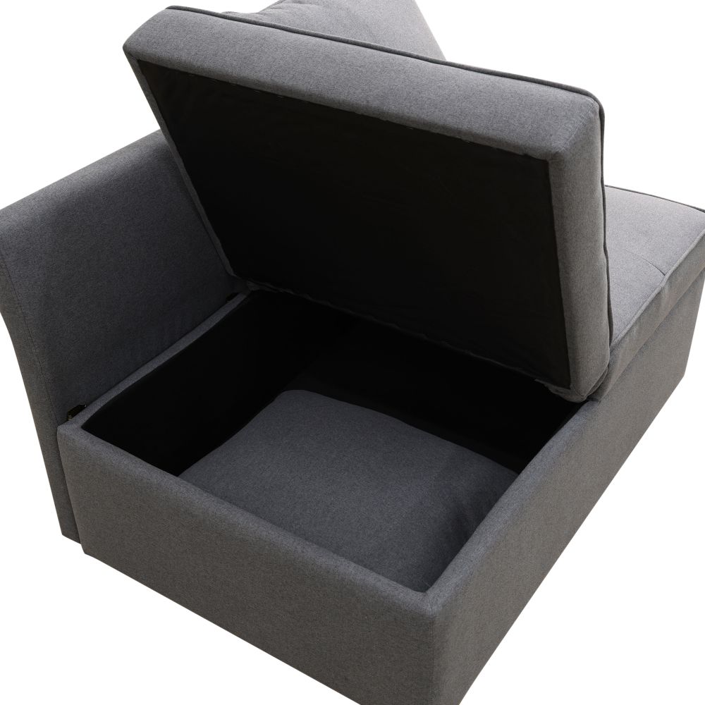 HOT! Deep Grey Sackcloth Living Room Sofabed Sofa Couch Comfy Adjustable Wedge - Picture 26 of 27