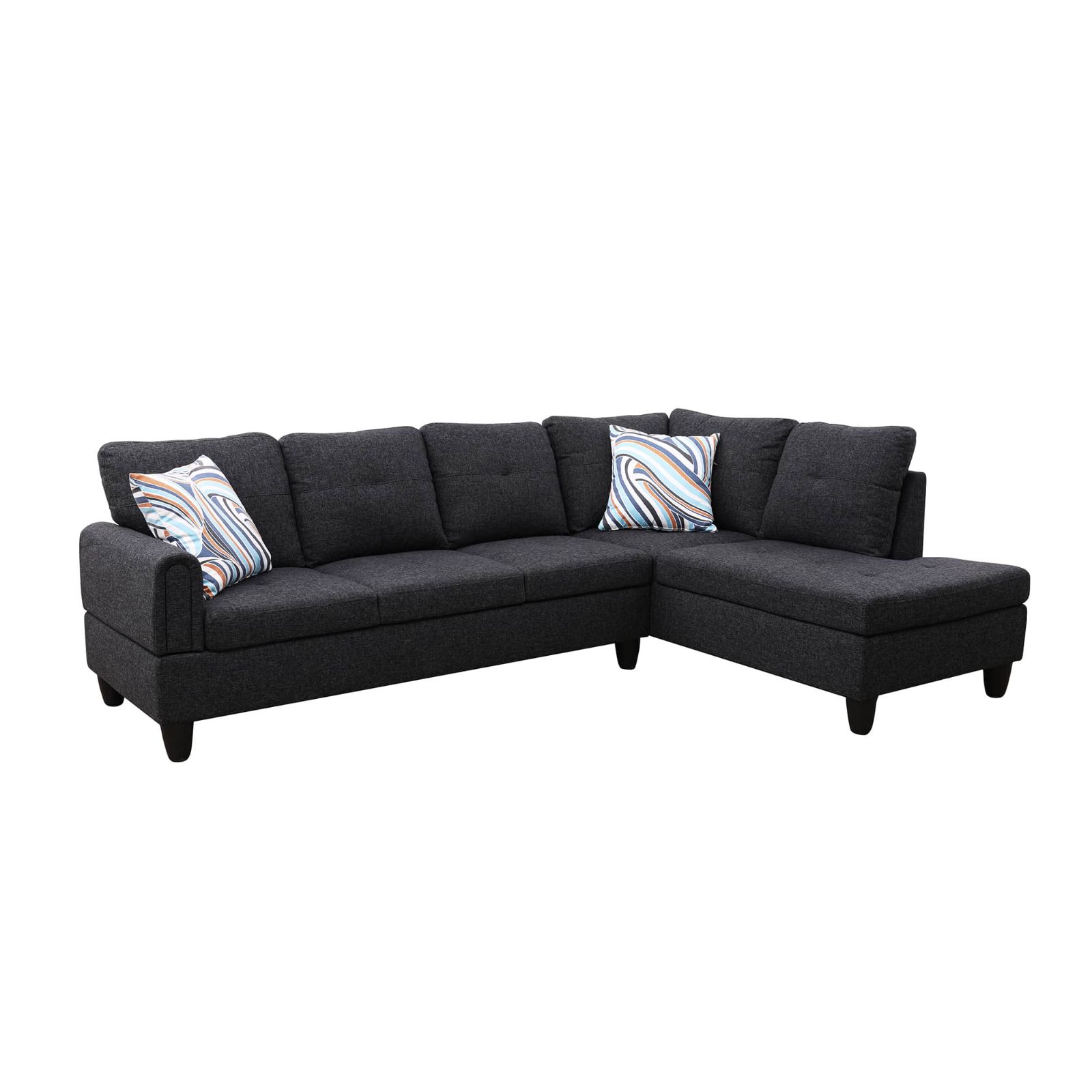 1/2/3-Piece Black Grey Linen Living Room Sofa Set NEW - Picture 10 of 11