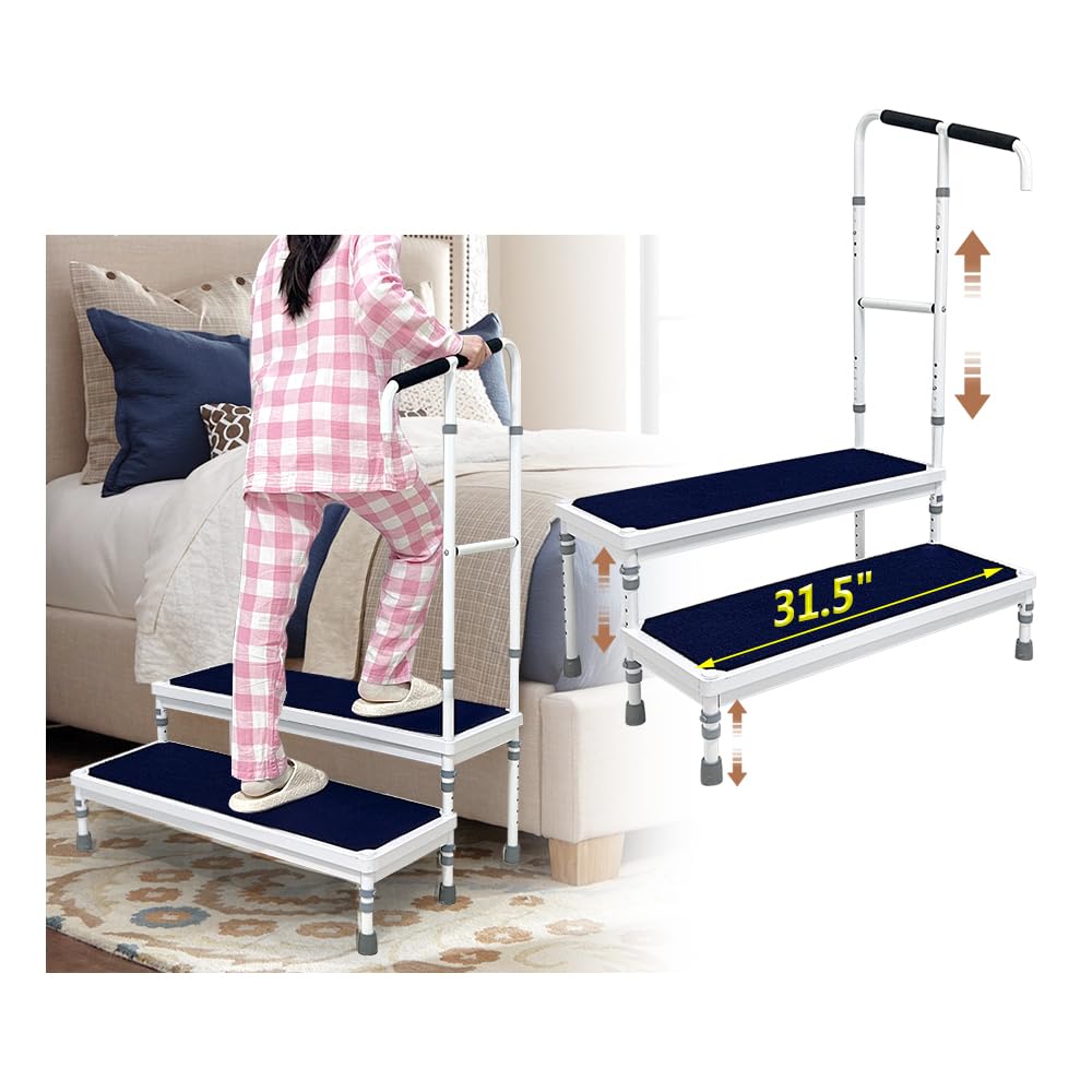 Bed Steps for High Beds for Adults Step Stool for Bedside Elderly Foot Stepping - Picture 7 of 18