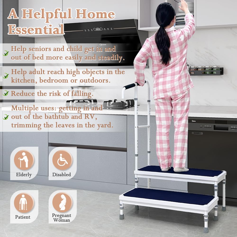 Bed Steps for High Beds for Adults Step Stool for Bedside Elderly Foot Stepping - Picture 11 of 18