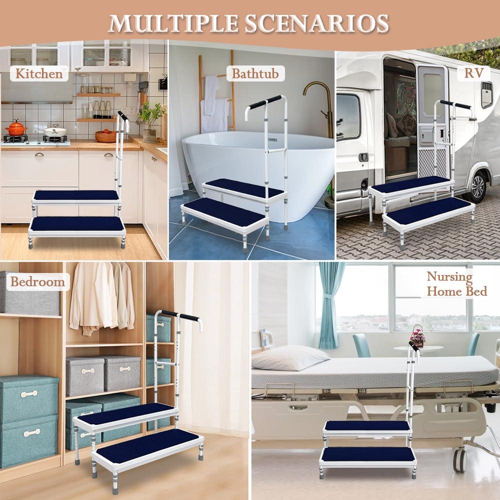Bed Steps for High Beds for Adults Step Stool for Bedside Elderly Foot Stepping - Picture 12 of 18