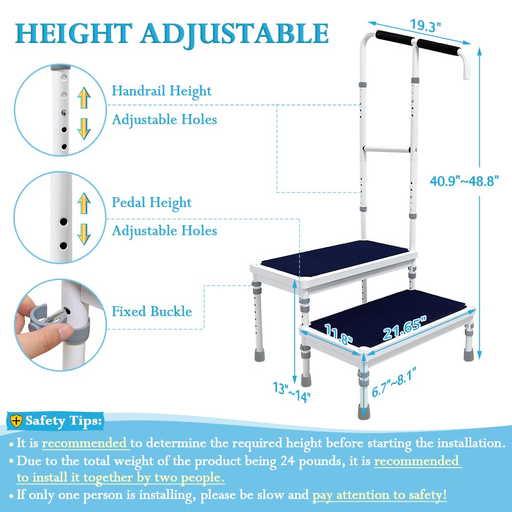 Bed Steps for High Beds for Adults Step Stool for Bedside Elderly Foot Stepping - Picture 14 of 18