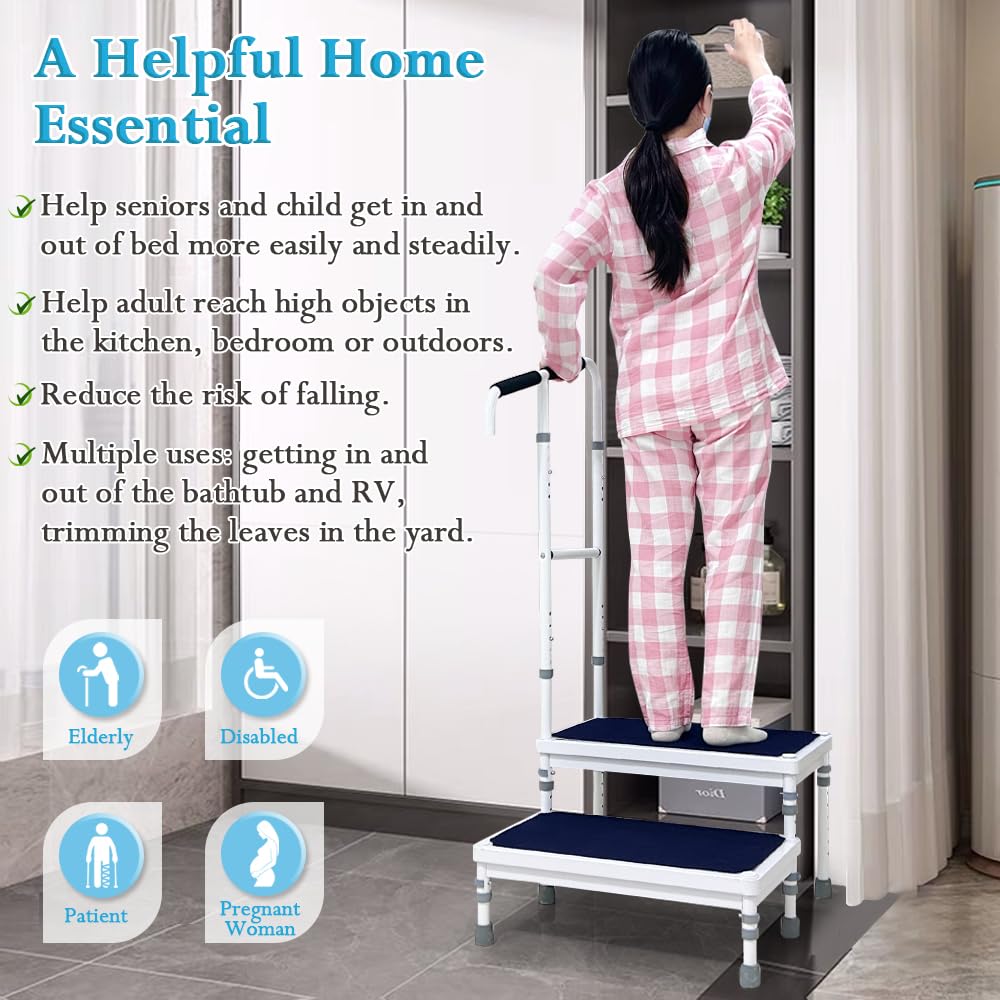 Bed Steps for High Beds for Adults Step Stool for Bedside Elderly Foot Stepping - Picture 16 of 18