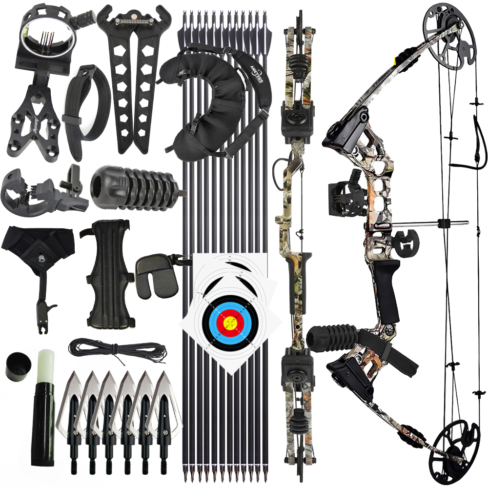 20-70lb Compoundbogen Set Jagdbogen Bogenschießen Klingenpfeilspitzen Sportbogen - Bild 17 von 17