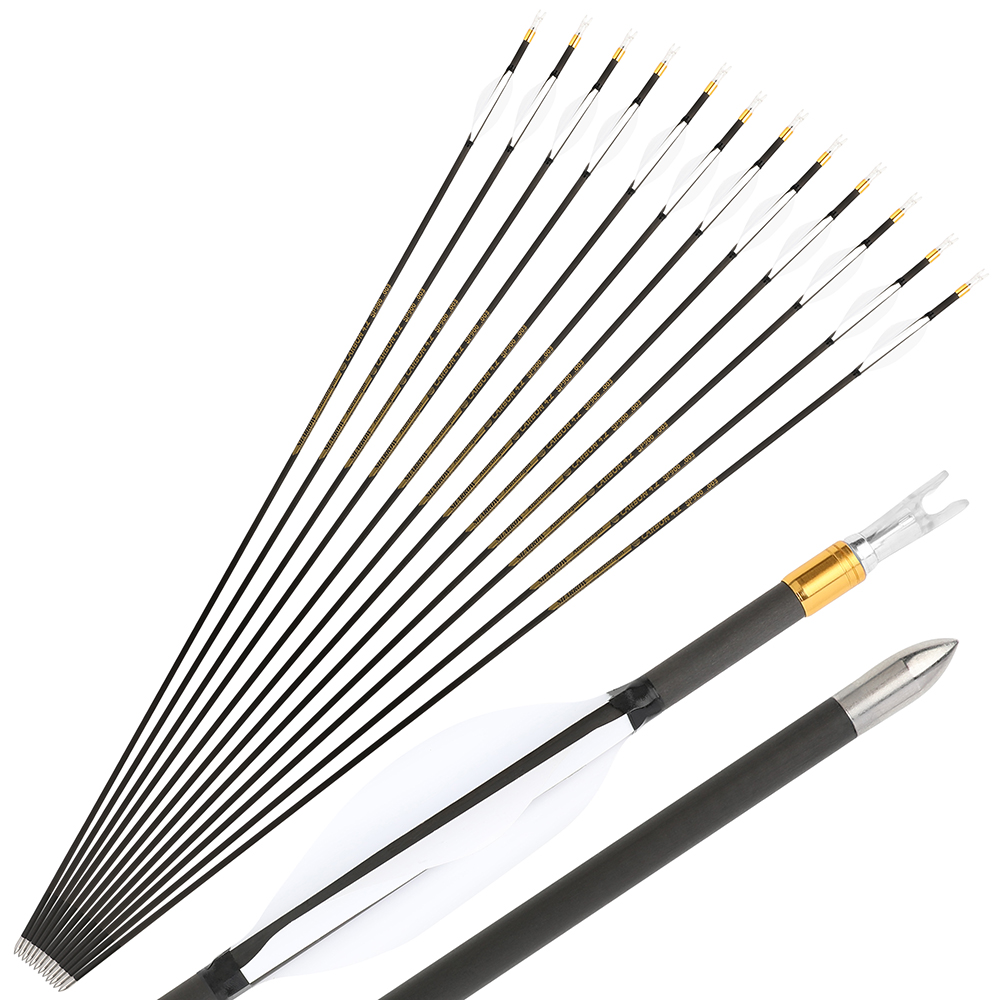 31" Pure Carbon Arrow Spiral Vanes SP700-1000 ID4.2 Recurve Compound Bow Hunting - Picture 21 of 23