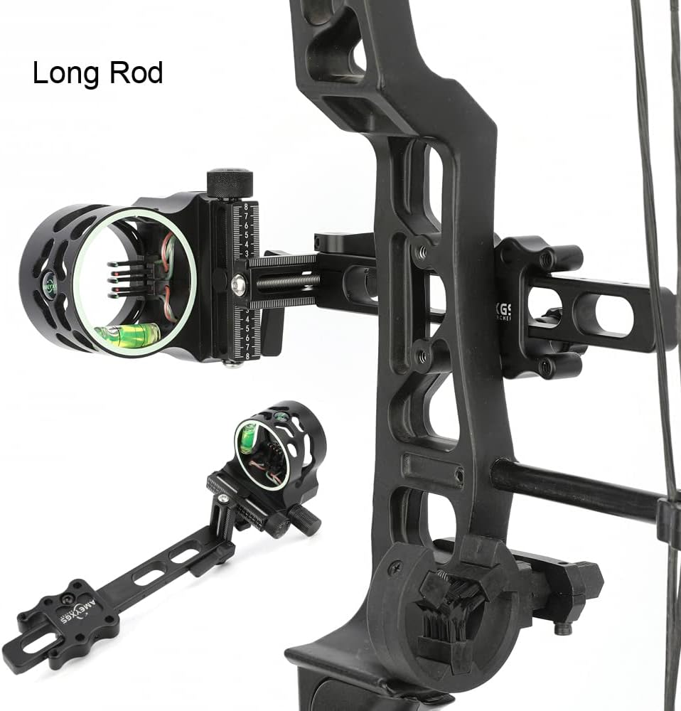 5 Pin Compound Bow Sight 4X 6X 8X Lens 0.019" Fiber Micro Archery Hunting RH LH - Picture 23 of 23