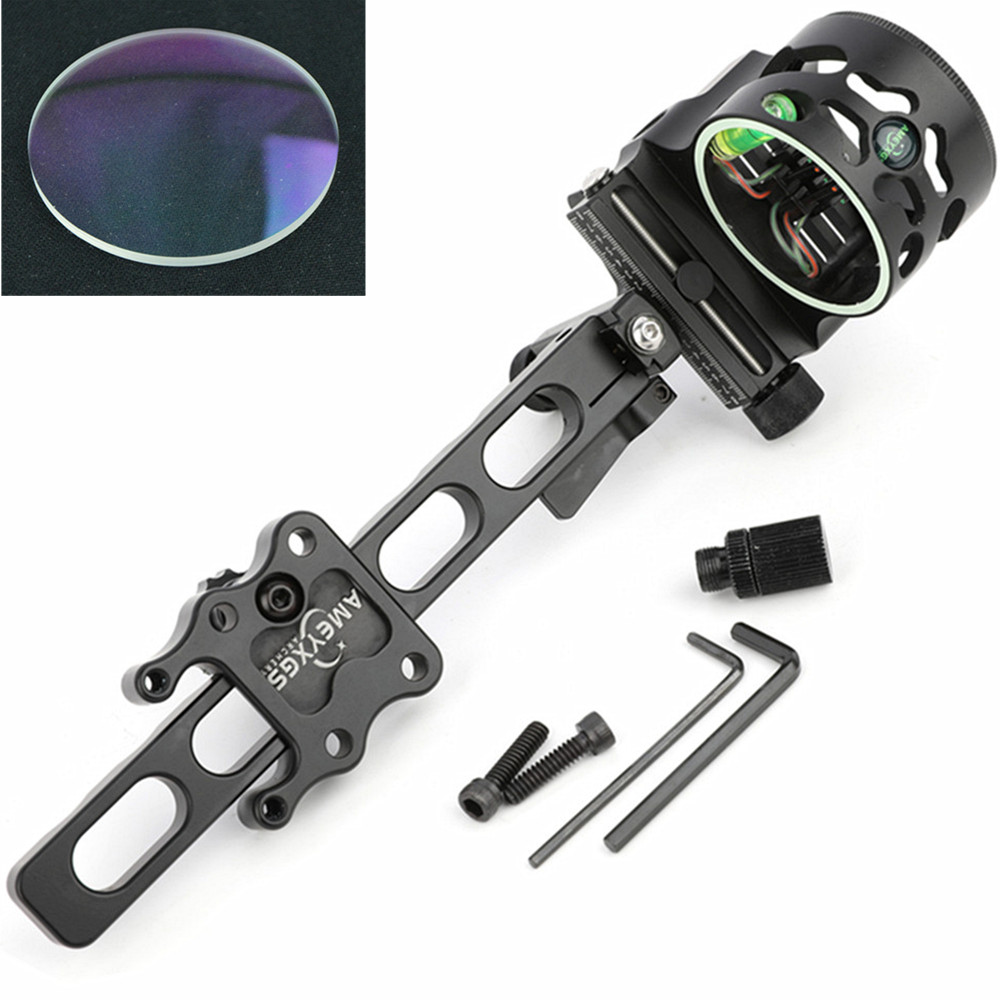 5 Pin Compound Bow Sight 4X 6X 8X Lens 0.019" Fiber Micro Archery Hunting RH LH - Picture 16 of 23