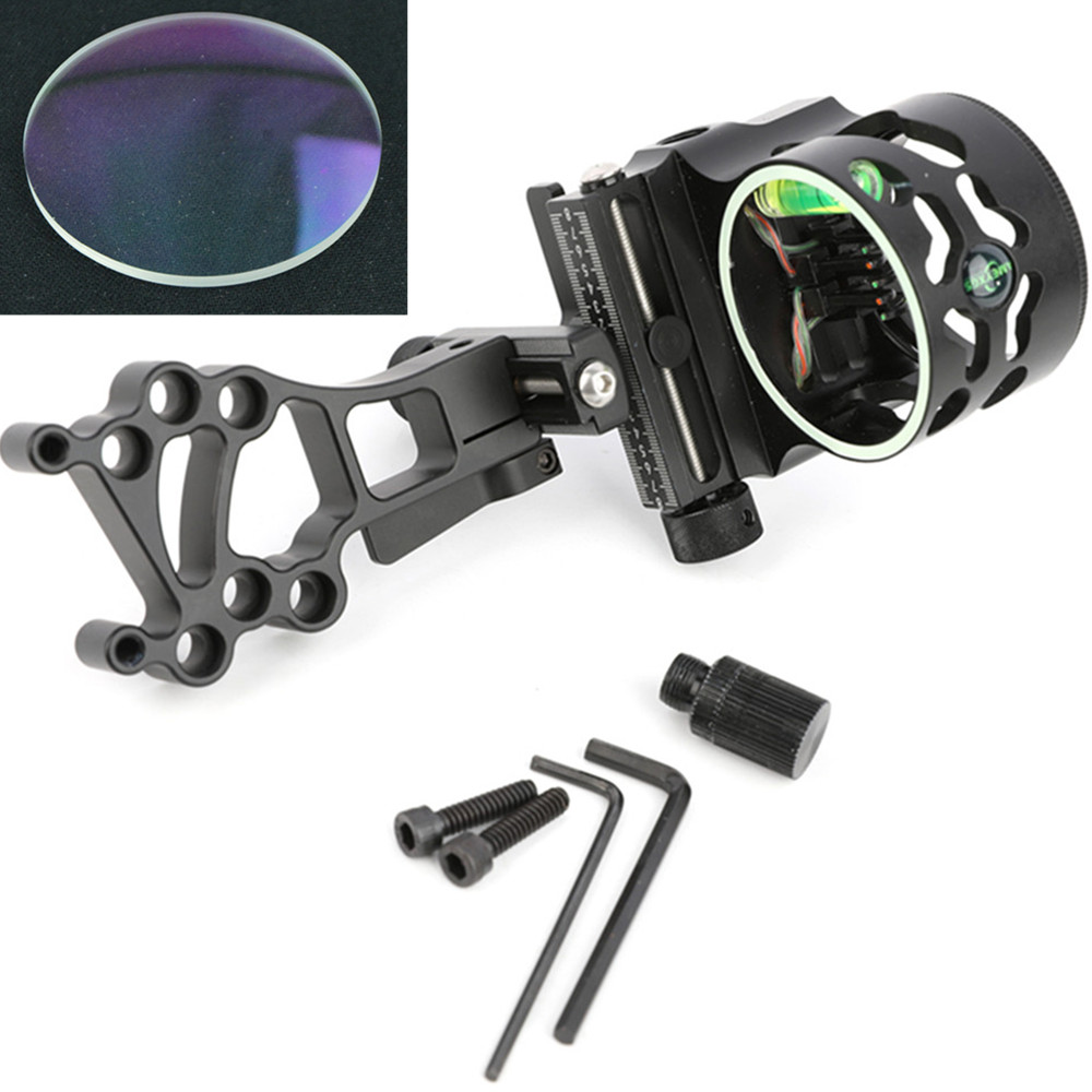 5 Pin Compound Bow Sight 4X 6X 8X Lens 0.019" Fiber Micro Archery Hunting RH LH - Picture 20 of 23