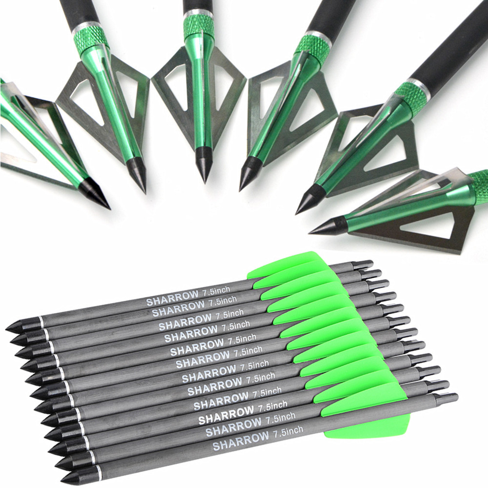 Mini Arrows Bolts 7.5" 15" Carbon Archery Screw Point Vanes Bow Hunting Shooting - Picture 19 of 19