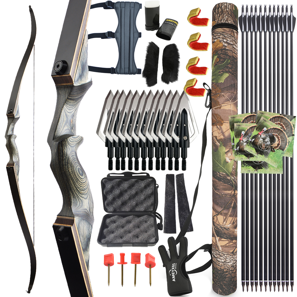 20-60lbs 60" Archery Recurve Bow Set Takedown Target Hunting Shooting RH LH - Picture 16 of 24