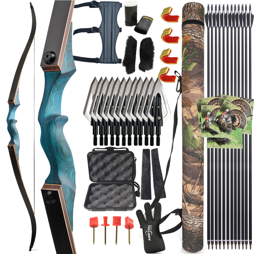 20-60lbs 60" Archery Recurve Bow Set Takedown Target Hunting Shooting RH LH - Picture 18 of 24