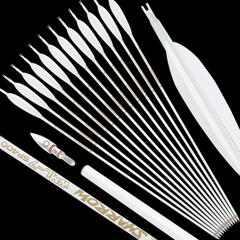 6X 32" Pure Carbon Arrow .003" SP500 Feather Compound Recurve Bow Hunting Target