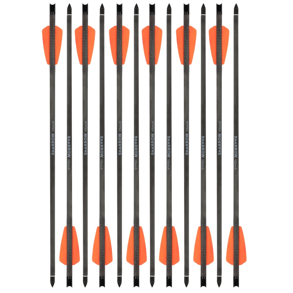 15" Pure Carbon Arrows Crossbow Bolts 2" Vanes Screw In Point Bow Hunting Target - Picture 15 of 23
