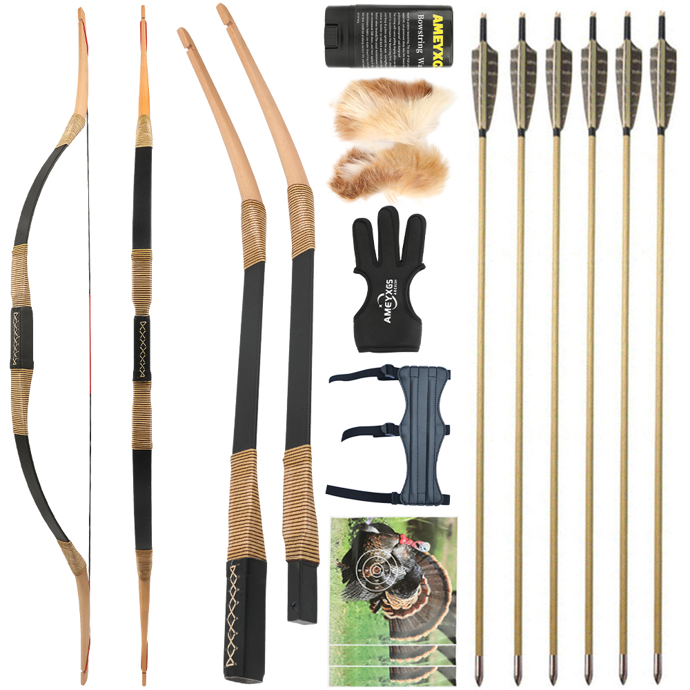 Archery Traditional Recurve Bow 20-35lbs Takedown Wooden Horsebow RH LH Hunting - Picture 16 of 16