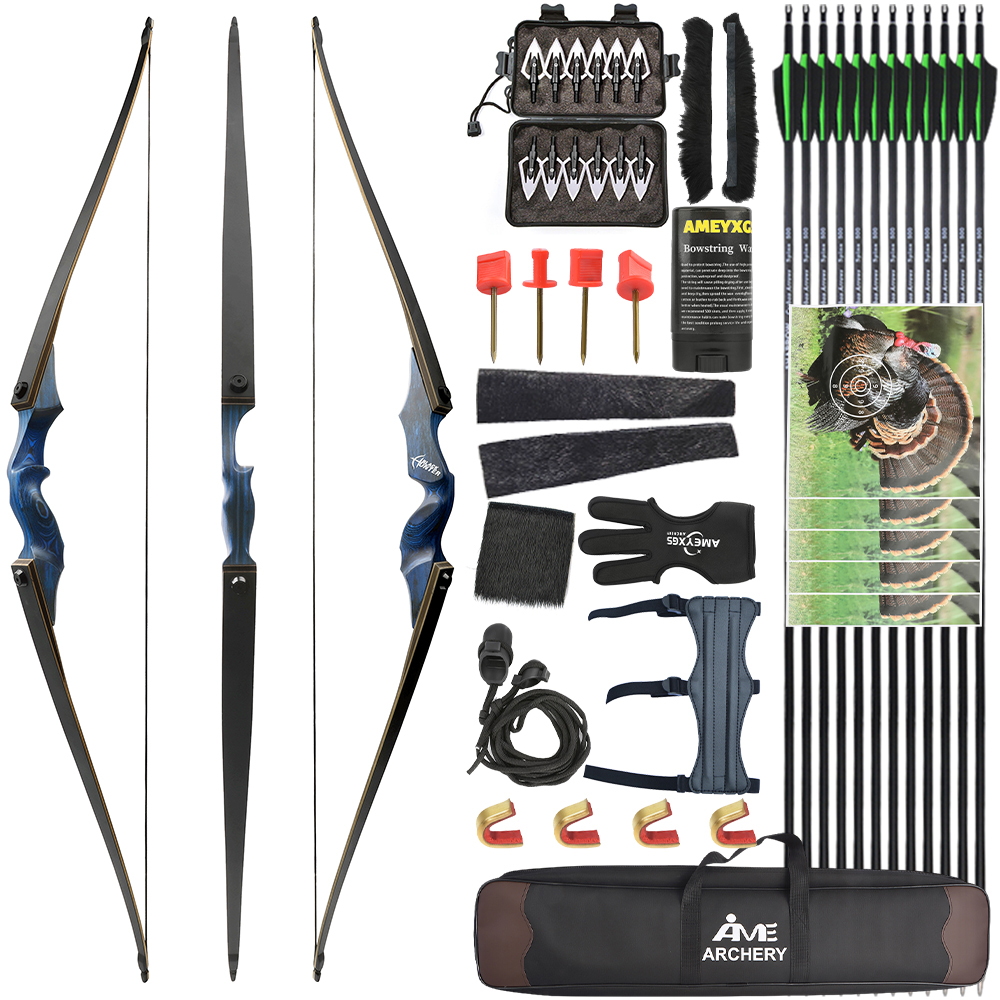 60" Takedown Longbow Hunting Bow Arrow Set 20-60lbs Archery Target Black Hunter - Picture 19 of 31