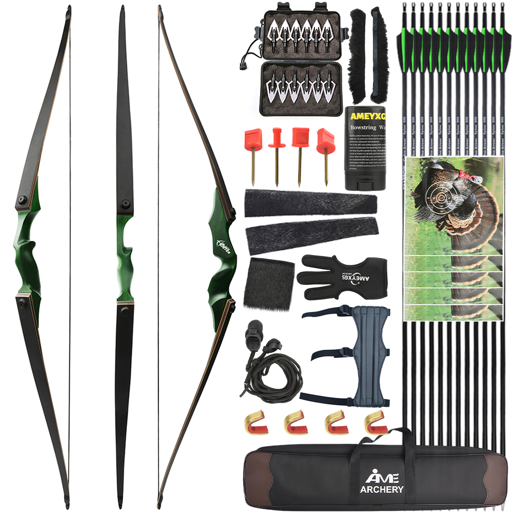 60" Takedown Longbow Hunting Bow Arrow Set 20-60lbs Archery Target Black Hunter - Picture 23 of 31