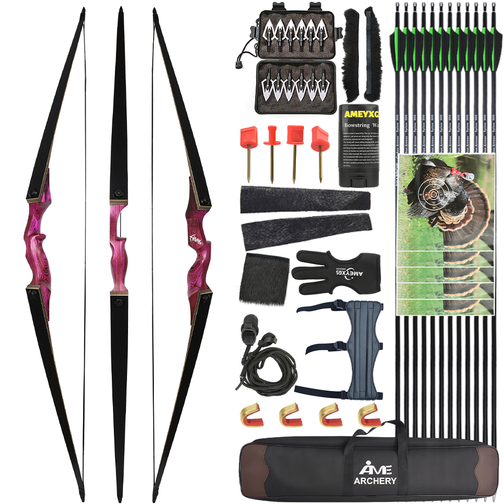 60" Takedown Longbow Hunting Bow Arrow Set 20-60lbs Archery Target Black Hunter - Picture 24 of 31
