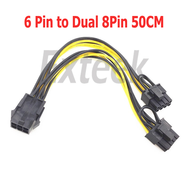 20CM/50CM 6 Pin to Dual 8 (6+2) Pin PCI-E Express Video Card Power Cable Adaptor - Picture 13 of 13