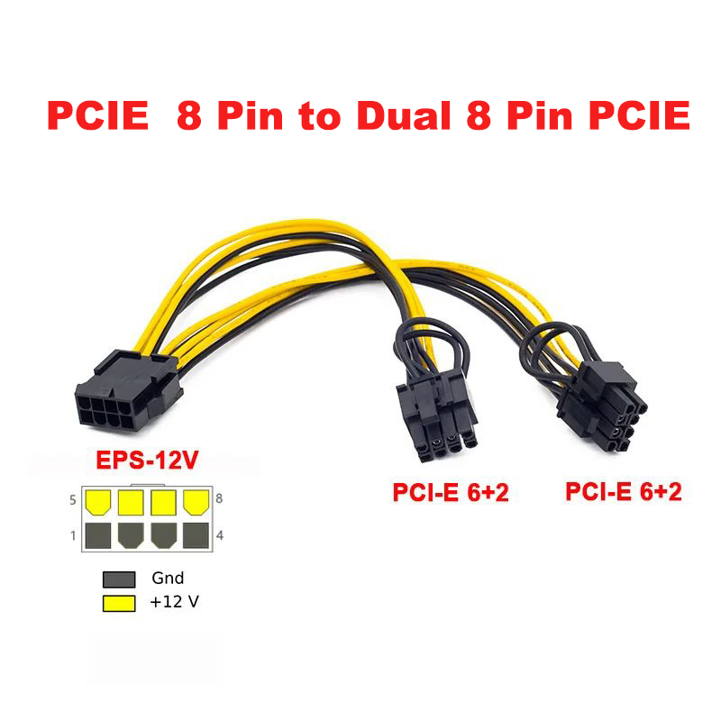 CPU PCI-E 8Pin Express to Dual PCIE 8 (6+2) Pin Power Cable Graphics Card GPU AU - Picture 14 of 14