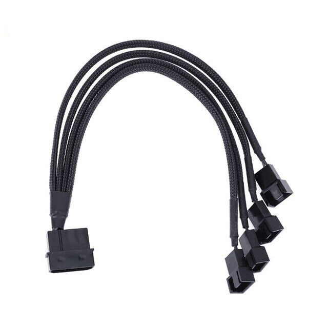 4 Pin Molex to 3/4 Pin Female PC Case Cooling Fan Socket Splitter Power Cable - Picture 18 of 20