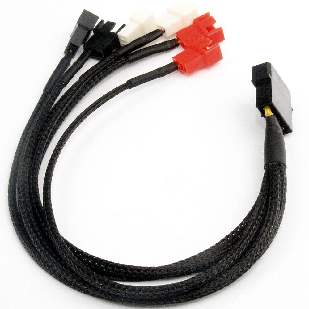 4 Pin Molex to 3/4 Pin Female PC Case Cooling Fan Socket Splitter Power Cable - Picture 20 of 20