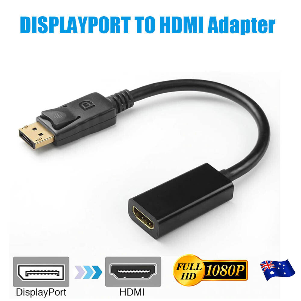 DP DisplayPort Display Port to VGA HDMI Male to Female Adapter Cable For PC DTV - Picture 13 of 14
