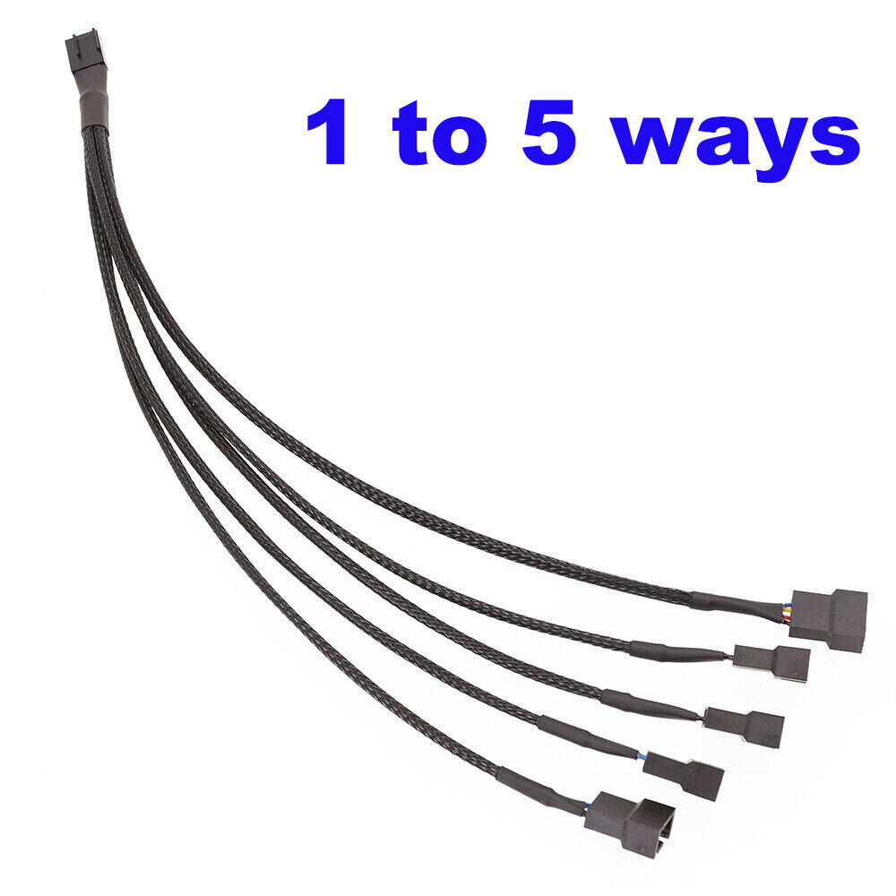 4 Pin Pwm Fan Cable 1 To 5/4/3/2/1 Ways Sleeved Splitter Extension Connector AU - Picture 13 of 13
