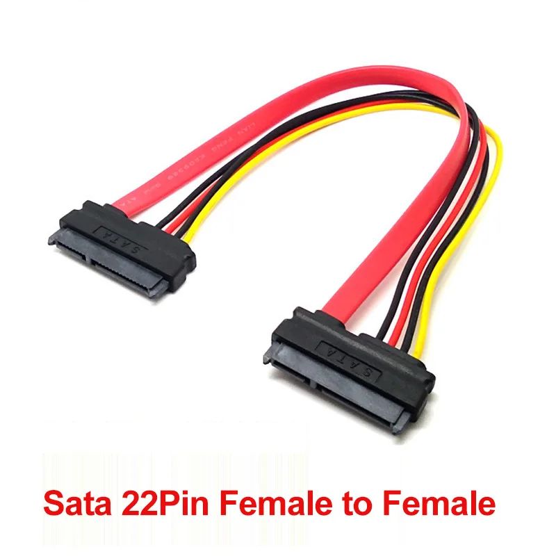 (7+15) 22 Pin SATA Male/Female Data Power Combo Extension Cable Adapter 30/50 CM - Picture 7 of 7