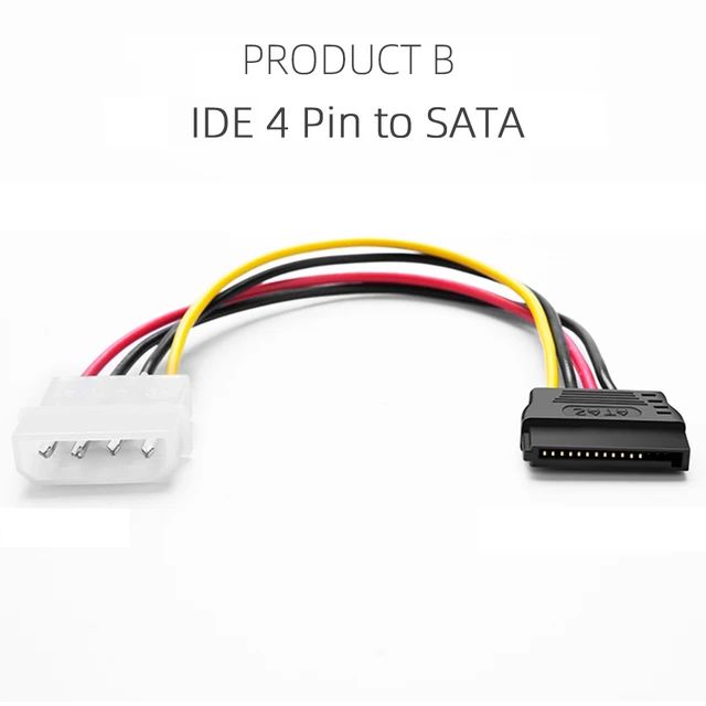 IDE Molex 4 pin to 2 x SATA Power Cable Y Splitter Hard Driver Extension Cord AU - Picture 14 of 15