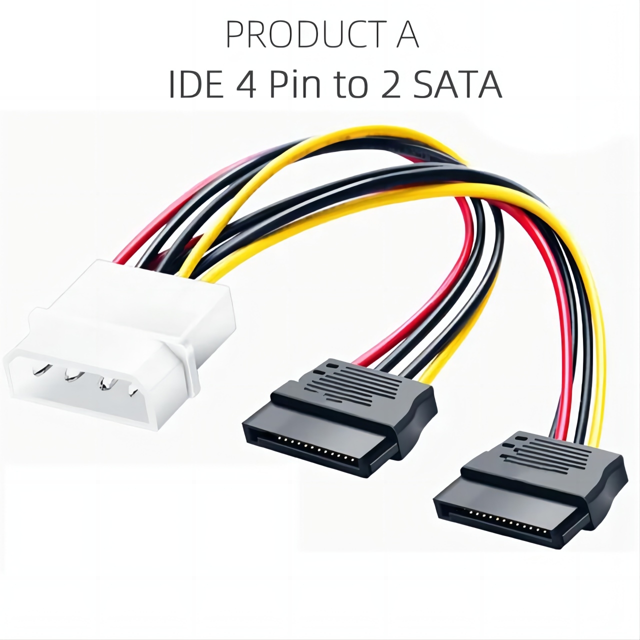 IDE Molex 4 pin to 2 x SATA Power Cable Y Splitter Hard Driver Extension Cord AU - Picture 15 of 15