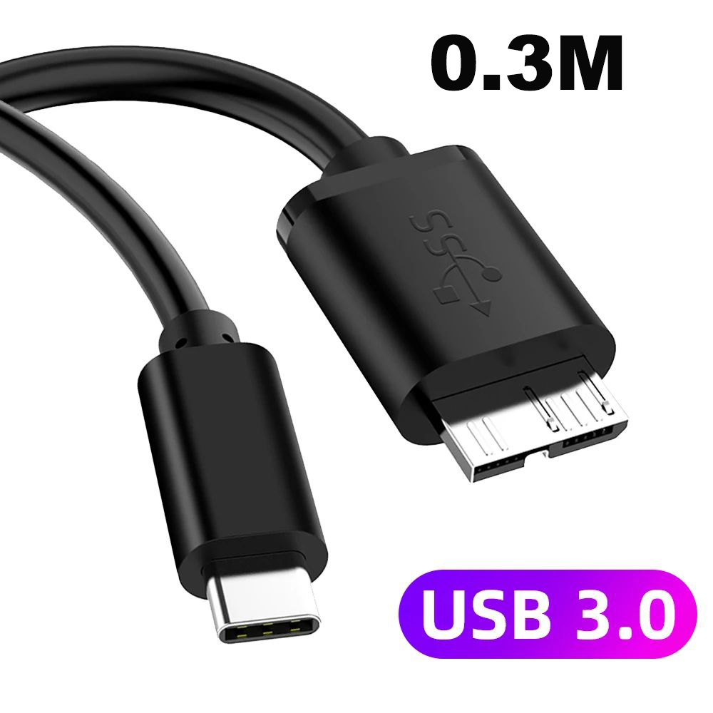 USB3.0 Type C USB 3.1 Male to Micro B USB 3.0 Male External HDD Hard Drive Cable - Picture 21 of 23
