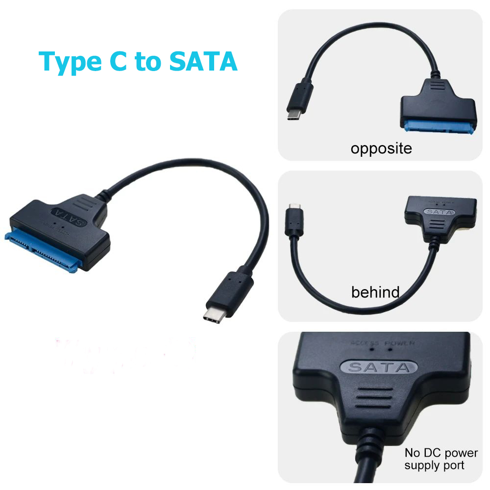 USB A/C 3.0 Type C to Sata III 22 Pin Adapter Cable 2.5 Inch SSD HDD Hard Drive - Picture 23 of 23