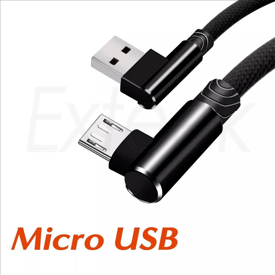 Fast Braided 90° Degree Angle Straight Micro USB Data Charging Cable For Android - Picture 24 of 26
