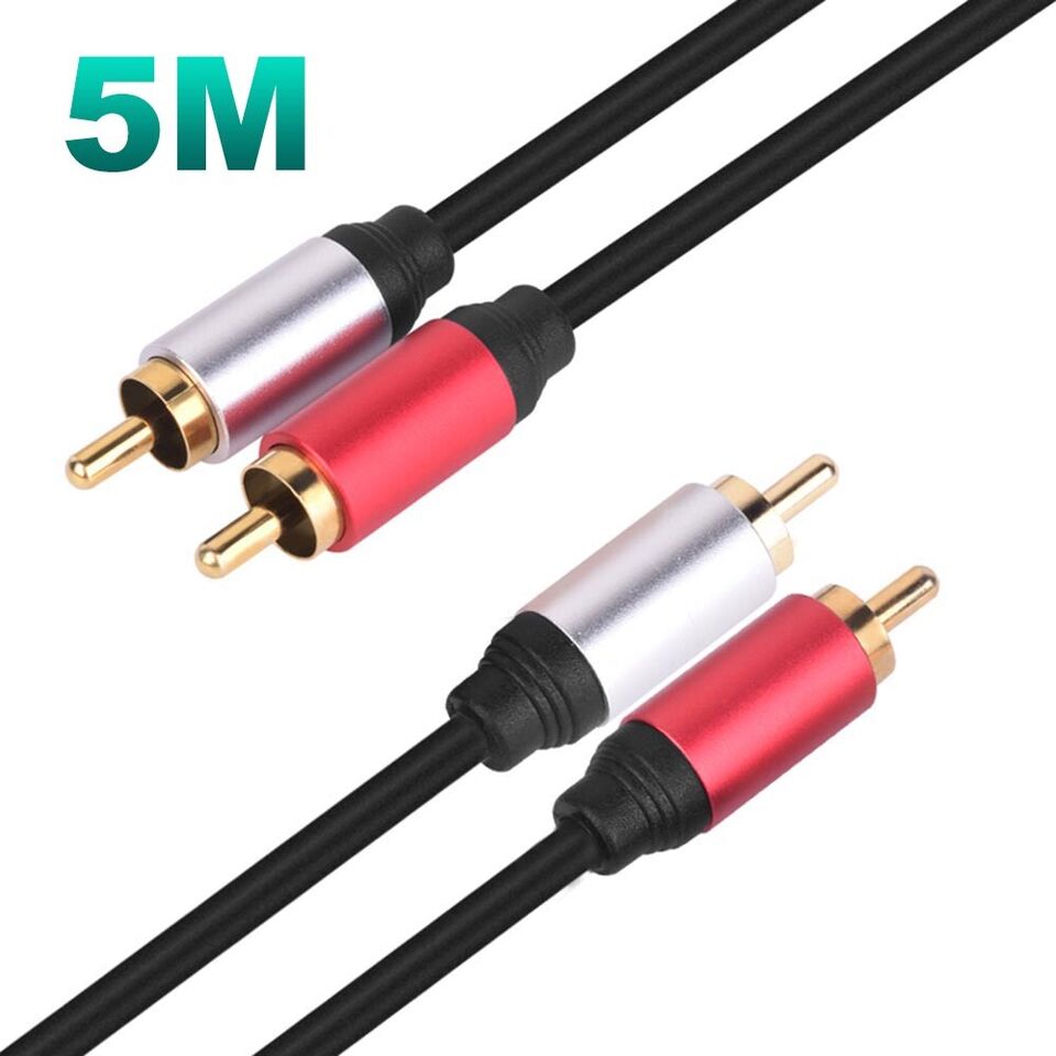 Premium 2 RCA to 2 RCA Male-Male Stereo Audio Cable Cord Gold Plated 0.5m ~ 10m - Picture 20 of 21