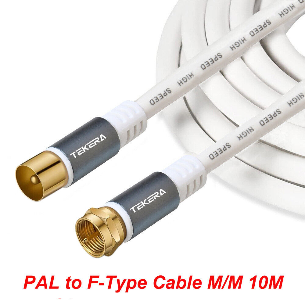 1m-10m TV Antenna Cable PAL Male to F-Type Male Flylead Aerial Cord Coax Lead - Picture 12 of 12