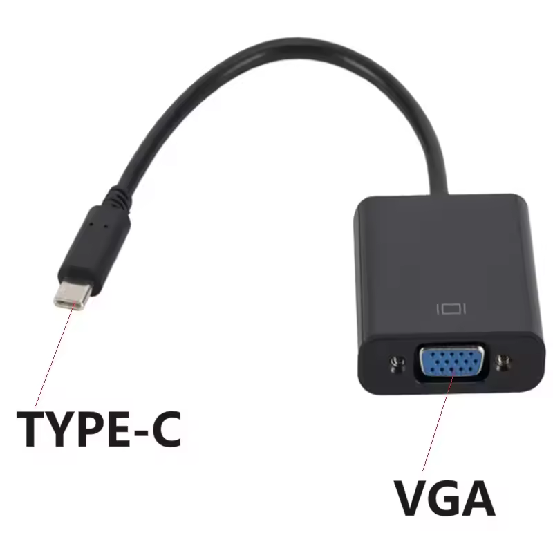 Mini DP Type-C HDMI DVI-D to VGA Male to Female Adapter Cable Video Converter - Picture 9 of 12