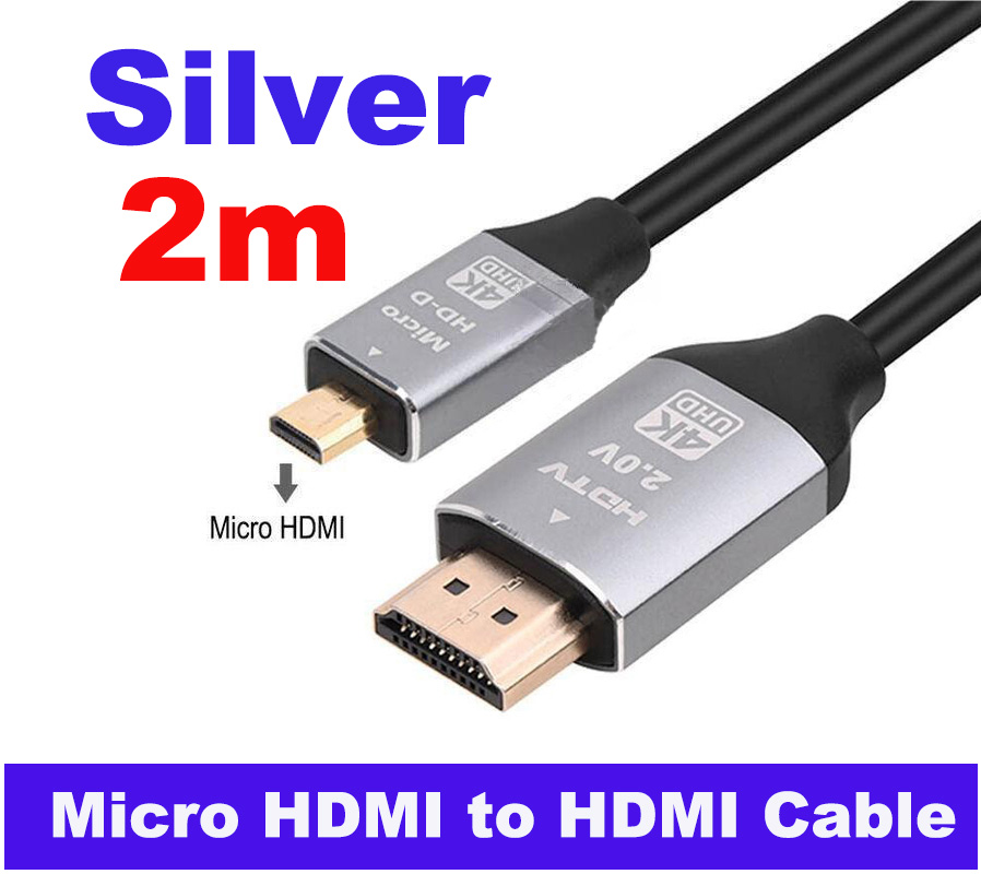 1m-3m Micro HDMI to HDMI Male Cable V2.0 4K@60Hz HD 3D HDTV Tablet Smart Phone - Picture 9 of 10
