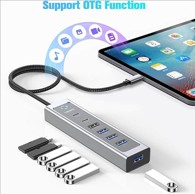 7 Port USB 3.2 Gen 2 Hub 10Gbps Splitter with USB-A 3.2 USB-C 3.2 USB 3.0 Ports - Picture 14 of 27