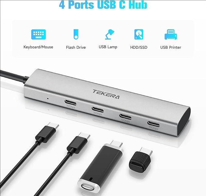 7 Port USB 3.2 Gen 2 Hub 10Gbps Splitter with USB-A 3.2 USB-C 3.2 USB 3.0 Ports - Picture 18 of 27