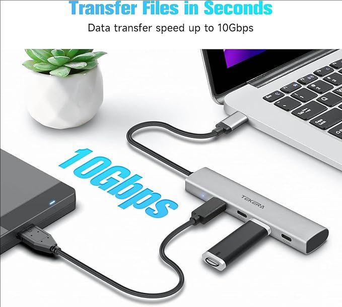 7 Port USB 3.2 Gen 2 Hub 10Gbps Splitter with USB-A 3.2 USB-C 3.2 USB 3.0 Ports - Picture 20 of 27