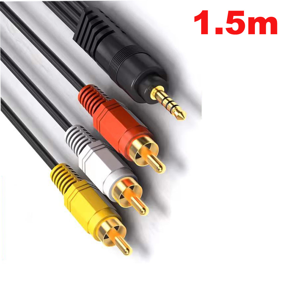 3.5mm Jack To 3 RCA Male Audio Video AV Cable AUX Stereo Cord for Speaker TV Box - Picture 10 of 11